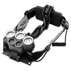 Φακός κεφαλής Cree XML T6 ZD24B, 5x LED, 5000LM, μαύρος