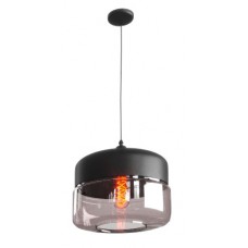 POWERTECH φωτιστικό οροφής HLL-0031, E27, Φ24, γυάλινο, μαύρο