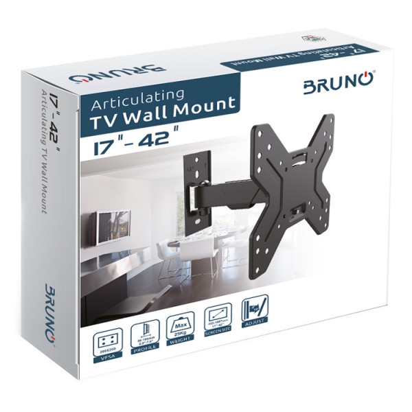 BRUNO επιτοίχια βάση BRN-0048 για τηλεόραση, 17"-42", έως 25kg BRUNO επιτοίχια βάση BRN-0048 για τηλεόραση, 17"-42", έως 25kg