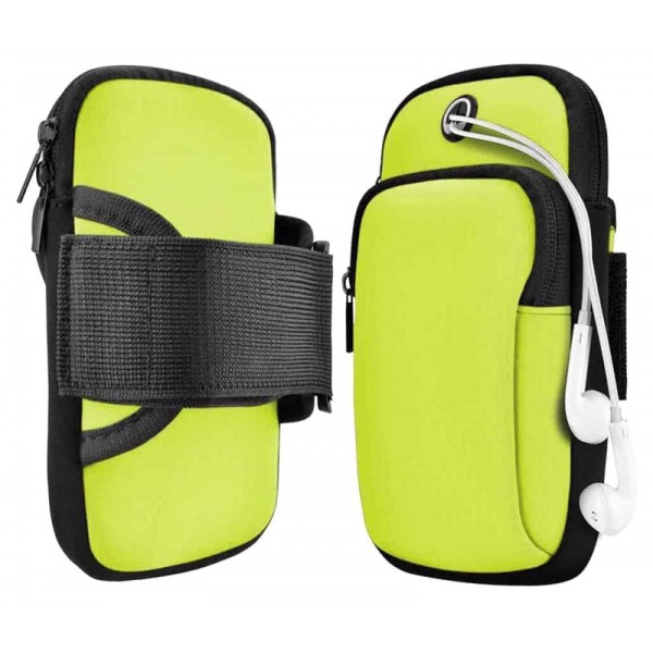 Θήκη smartphone armband 62813, 2 θέσεων, οπή ακουστικών, κίτρινη Θήκη smartphone armband 62813, 2 θέσεων, οπή ακουστικών, κίτρινη