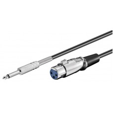 POWERTECH καλώδιο XLR θηλυκό σε 6.3mm αρσενικό CAB-V035, 5m, μαύρο