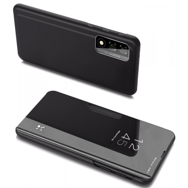 POWERTECH θήκη Clear View MOB-1615 για Realme 7, μαύρη POWERTECH θήκη Clear View MOB-1615 για Realme 7, μαύρη