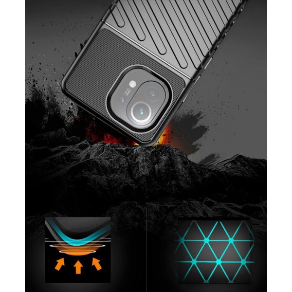 POWERTECH Θήκη Thunder MOB-1634 για Xiaomi Mi 11, μαύρη POWERTECH Θήκη Thunder MOB-1634 για Xiaomi Mi 11, μαύρη