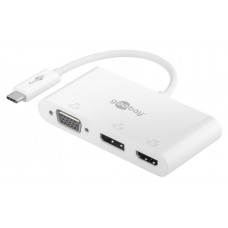 GOOBAY αντάπτορας USB-C σε HDMI/DisplayPort/VGA 52412, 4K/60Hz, λευκός