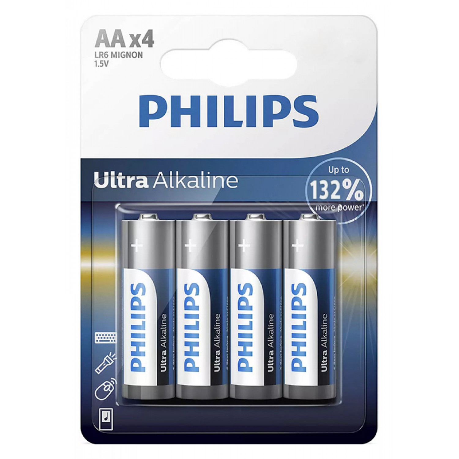 PHILIPS Ultra αλκαλικές μπαταρίες LR6E4B/10, AA LR6 1.5V, 4τμχ PHILIPS Ultra αλκαλικές μπαταρίες LR6E4B/10, AA LR6 1.5V, 4τμχ