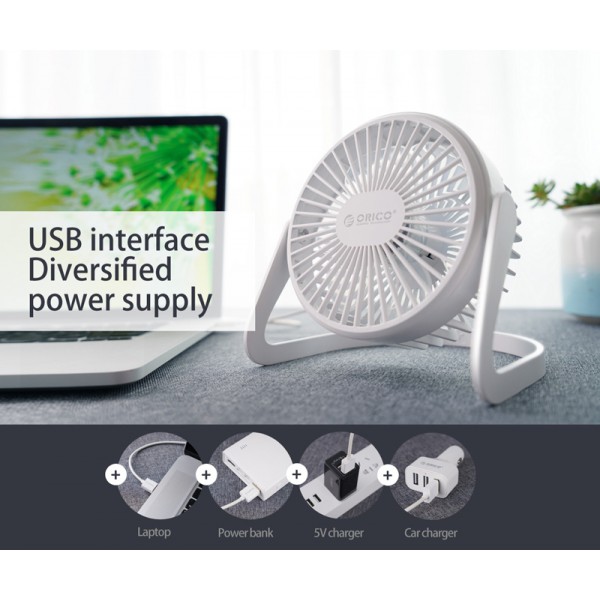 ORICO επιτραπέζιος ανεμιστήρας FT1-2, USB, 1.5W, λευκός ORICO επιτραπέζιος ανεμιστήρας FT1-2, USB, 1.5W, λευκός