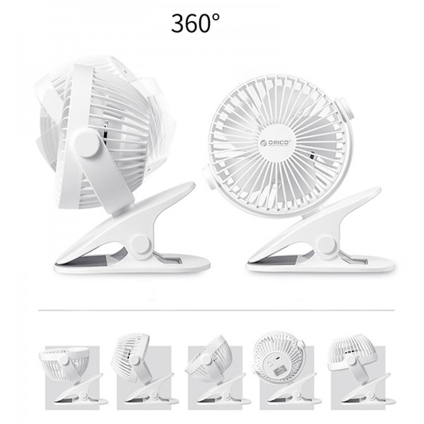 ORICO επιτραπέζιος ανεμιστήρας με clip GXZ-F835, USB, μπλε