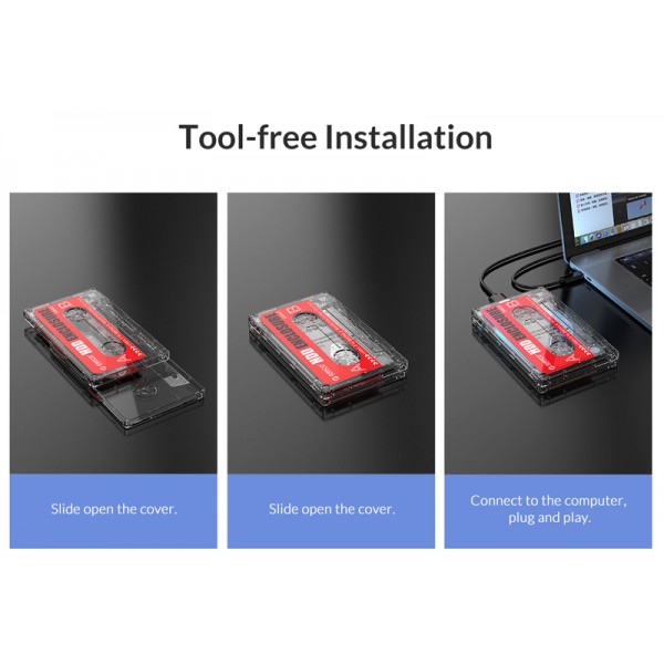 ORICO εξωτερική θήκη για 2.5" HDD 2580U3, USB 3.0, έως 4TB, διάφανη ORICO εξωτερική θήκη για 2.5" HDD 2580U3, USB 3.0, έως 4TB, διάφανη