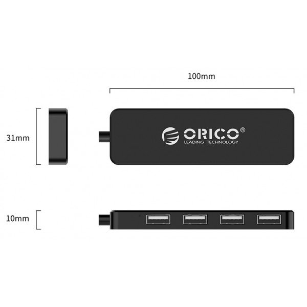 ORICO USB hub FL01, 4x θυρών, 480Mbps, USB σύνδεση, μαύρο ORICO USB hub FL01, 4x θυρών, 480Mbps, USB σύνδεση, μαύρο