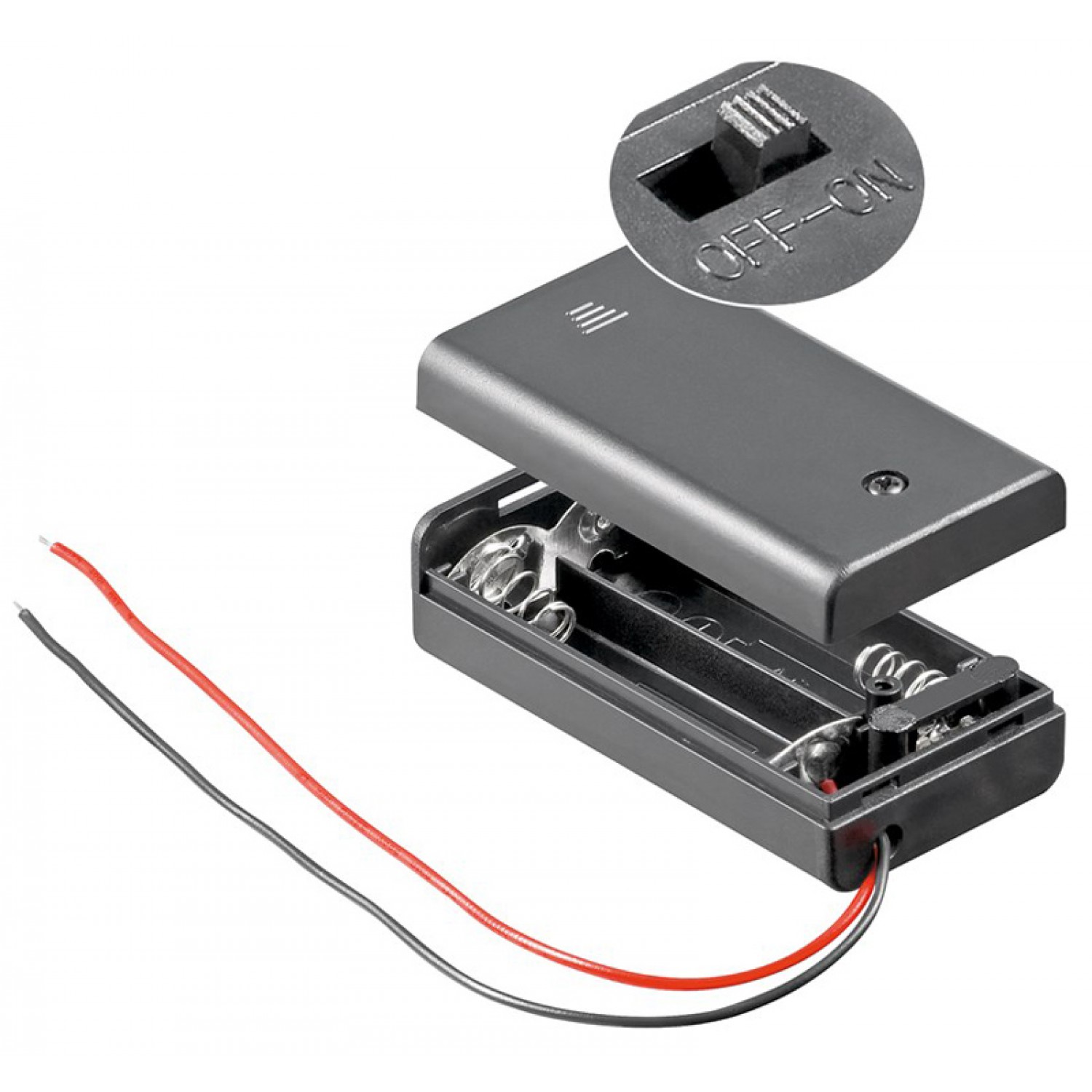 GOOBAY θήκη μπαταρίας με διακόπτη 12443, 2x AA LR6, αδιάβροχη, μαύρη GOOBAY θήκη μπαταρίας με διακόπτη 12443, 2x AA LR6, αδιάβροχη, μαύρη