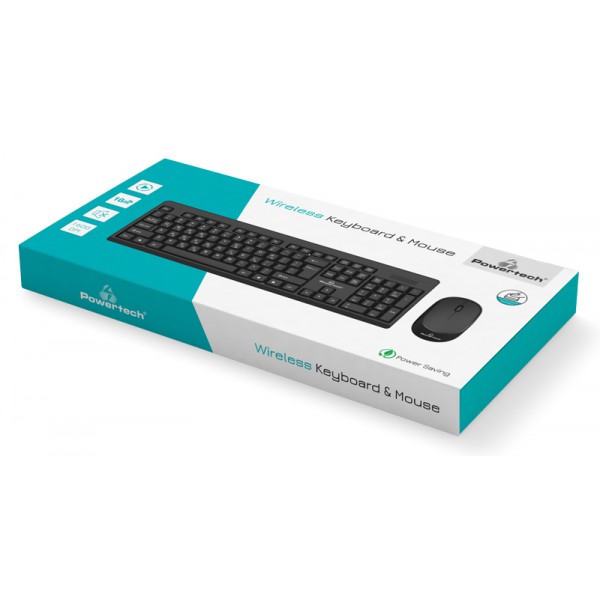 POWERTECH set ποντίκι & πληκτρολόγιο PT-957, ασύρματο, 1600dpi, μαύρο POWERTECH set ποντίκι & πληκτρολόγιο PT-957, ασύρματο, 1600dpi, μαύρο