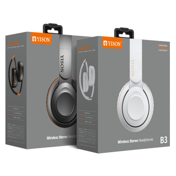 YISON headphones B3, wireless & wired, BT 5.0, λευκά YISON headphones B3, wireless & wired, BT 5.0, λευκά
