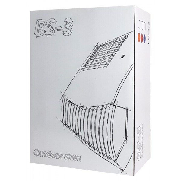 Εξωτερική σειρήνα BS-3, IP54, πορτοκαλί Εξωτερική σειρήνα BS-3, IP54, πορτοκαλί