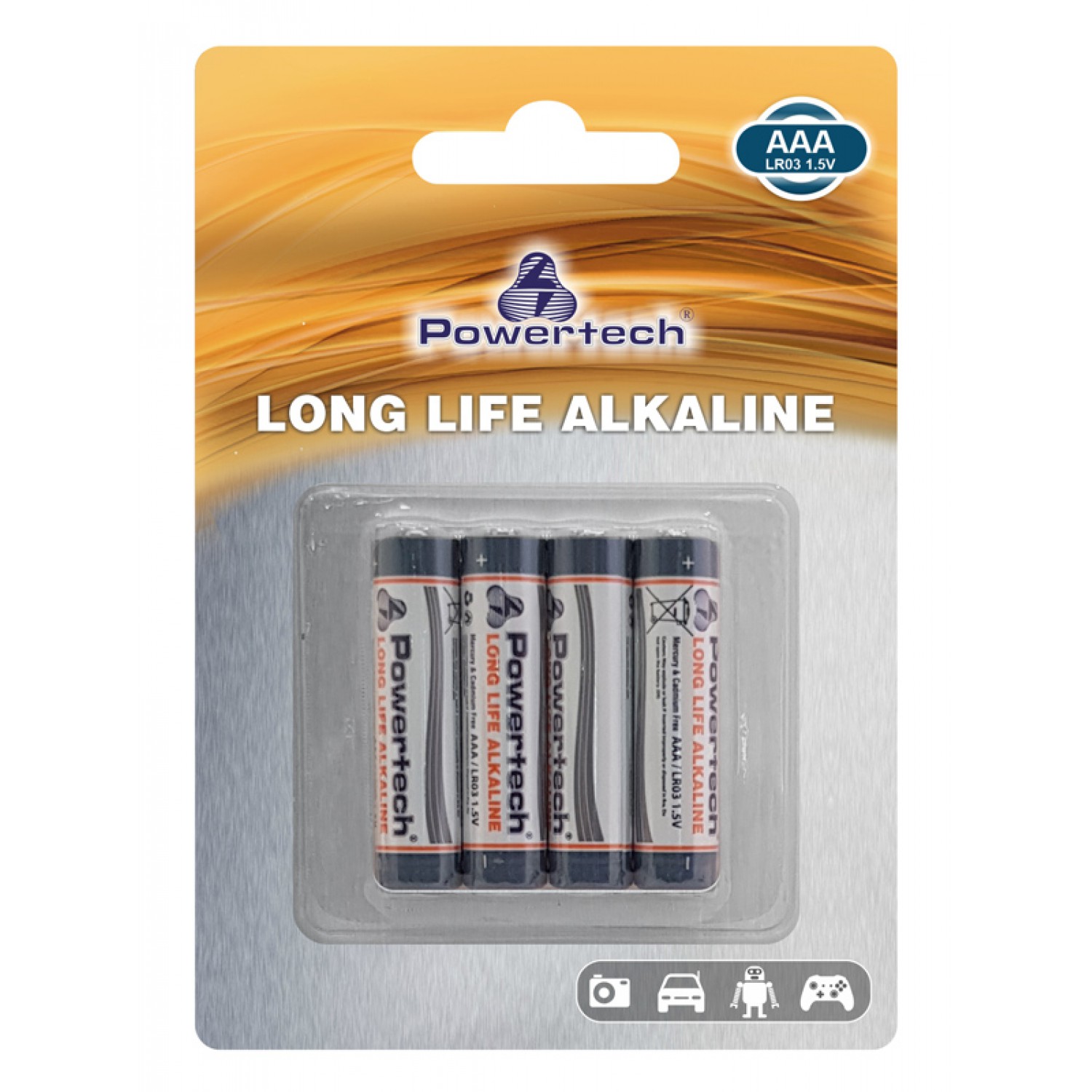 POWERTECH Long Life Αλκαλικές μπαταρίες PT-942, AAA LR03 1.5V, 4τμχ POWERTECH Long Life Αλκαλικές μπαταρίες PT-942, AAA LR03 1.5V, 4τμχ