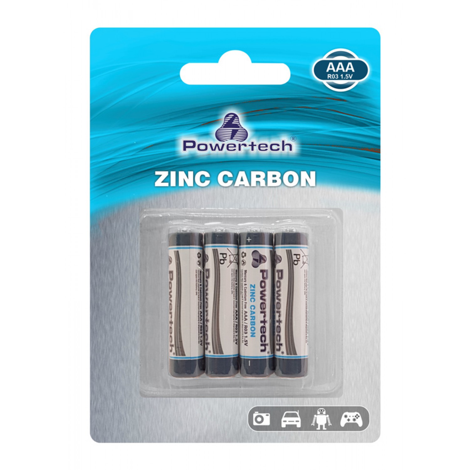 POWERTECH Zinc Carbon μπαταρίες PT-948, AAA R03 1.5V, 4τμχ POWERTECH Zinc Carbon μπαταρίες PT-948, AAA R03 1.5V, 4τμχ