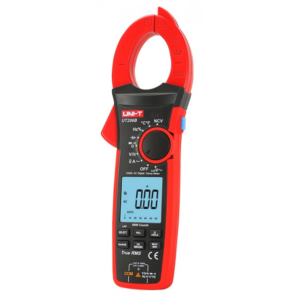 UNI-T πολύμετρο & αμπεροτσιμπίδα UT206B, 1000A AC, NCV, True RMS UNI-T πολύμετρο & αμπεροτσιμπίδα UT206B, 1000A AC, NCV, True RMS