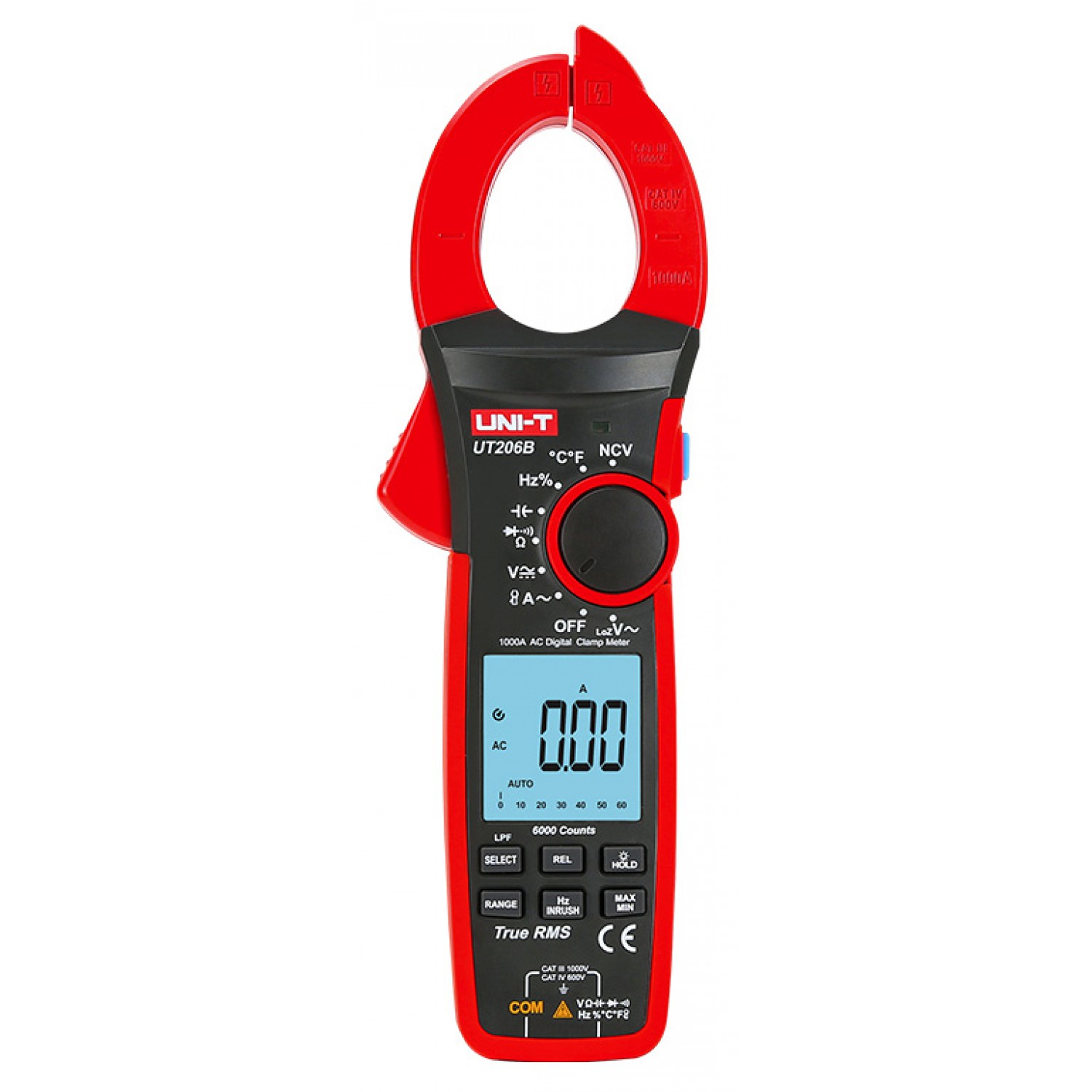 UNI-T πολύμετρο & αμπεροτσιμπίδα UT206B, 1000A AC, NCV, True RMS UNI-T πολύμετρο & αμπεροτσιμπίδα UT206B, 1000A AC, NCV, True RMS