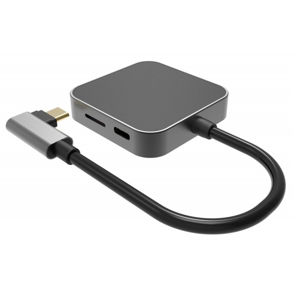 POWERTECH docking station PTH-051, 4 θυρών, USB-C, 65W PD, 4K, γκρι POWERTECH docking station PTH-051, 4 θυρών, USB-C, 65W PD, 4K, γκρι