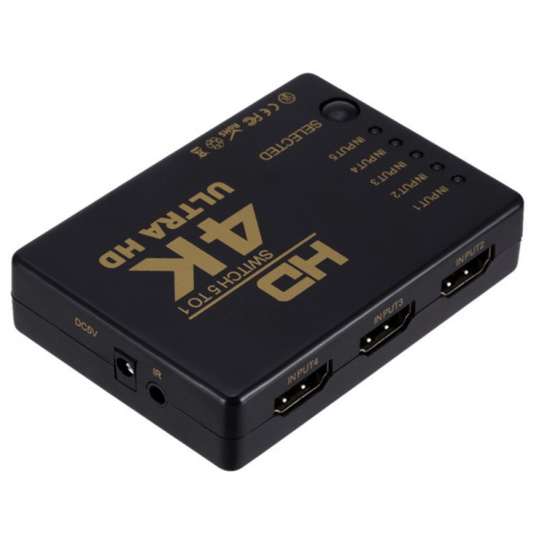 POWERTECH HDMI Amplifier Switch 5 in 1 PTH-052, 4K, 3D, Remote Control POWERTECH HDMI Amplifier Switch 5 in 1 PTH-052, 4K, 3D, Remote Control