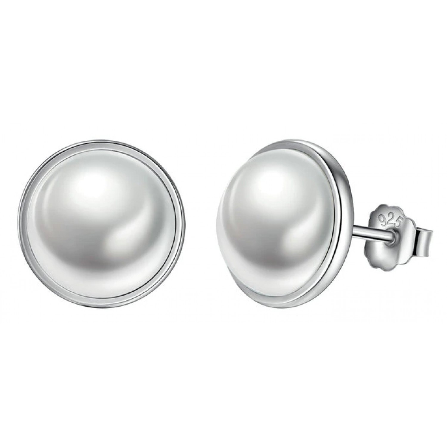 BAMOER σκουλαρίκια καρφωτά PAS489 με λευκή πέρλα, ασήμι 925, ασημί BAMOER σκουλαρίκια καρφωτά PAS489 με λευκή πέρλα, ασήμι 925, ασημί