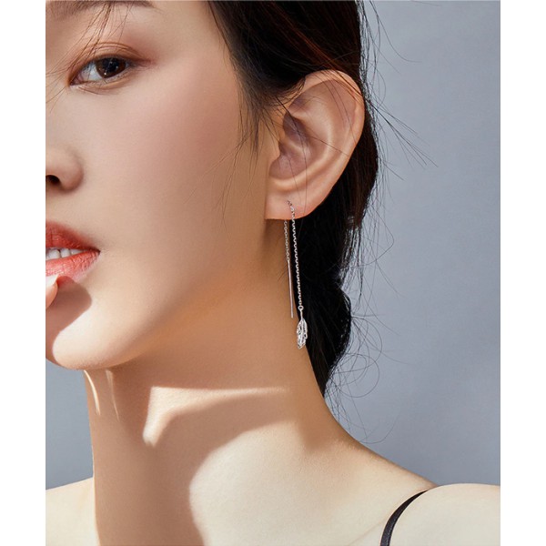 BAMOER σκουλαρίκια κρεμαστά SCE786 σε σχέδιο φτερού, ασήμι 925, ασημί BAMOER σκουλαρίκια κρεμαστά SCE786 σε σχέδιο φτερού, ασήμι 925, ασημί