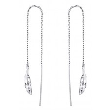 BAMOER σκουλαρίκια κρεμαστά SCE786 σε σχέδιο φτερού, ασήμι 925, ασημί