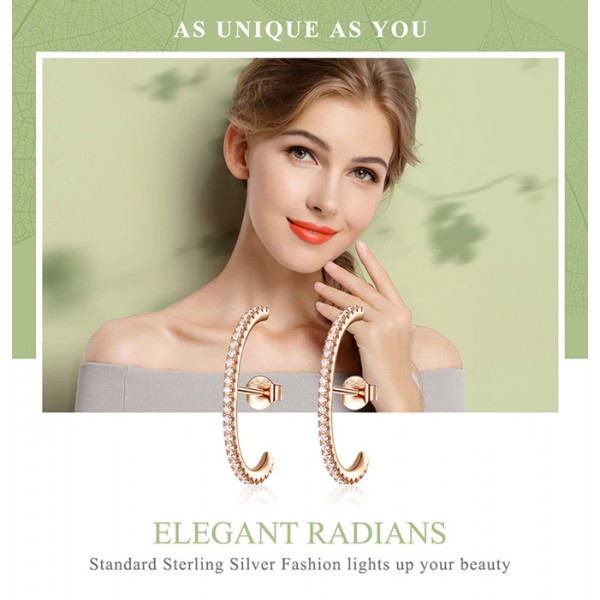 BAMOER σκουλαρίκια καρφωτά SCE548 hug λοβού, ασήμι 925, ροζ χρυσό BAMOER σκουλαρίκια καρφωτά SCE548 hug λοβού, ασήμι 925, ροζ χρυσό