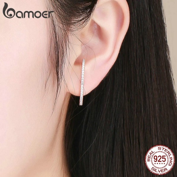 BAMOER σκουλαρίκια καρφωτά SCE548 hug λοβού, ασήμι 925, ροζ χρυσό BAMOER σκουλαρίκια καρφωτά SCE548 hug λοβού, ασήμι 925, ροζ χρυσό