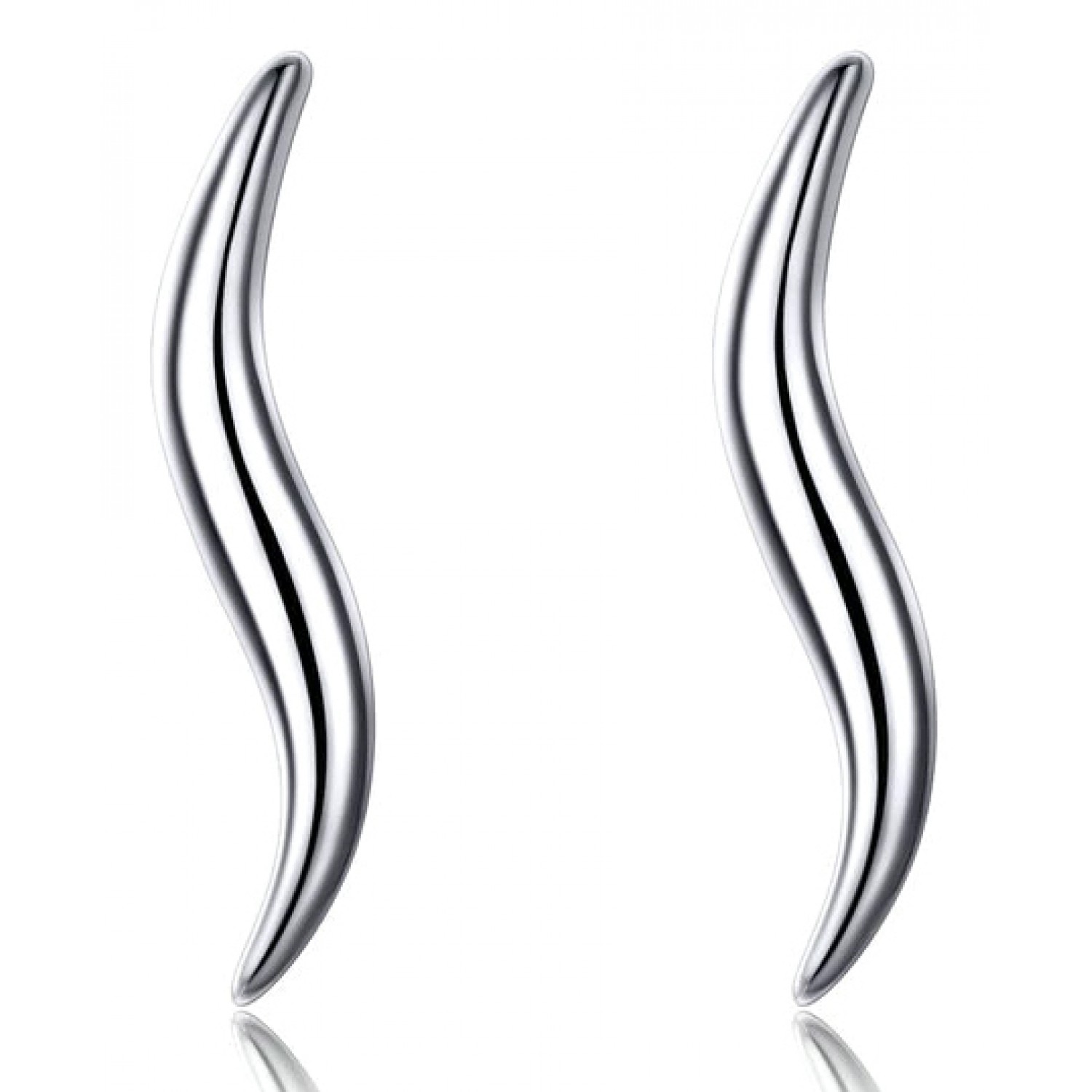 BAMOER σκουλαρίκια καρφωτά SCE600 σε σχέδιο κύματος, ασήμι 925, ασημί BAMOER σκουλαρίκια καρφωτά SCE600 σε σχέδιο κύματος, ασήμι 925, ασημί