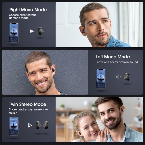 MPOW earphones με θήκη φόρτισης Mdots BH510A, True Wireless, μαύρα MPOW earphones με θήκη φόρτισης Mdots BH510A, True Wireless, μαύρα