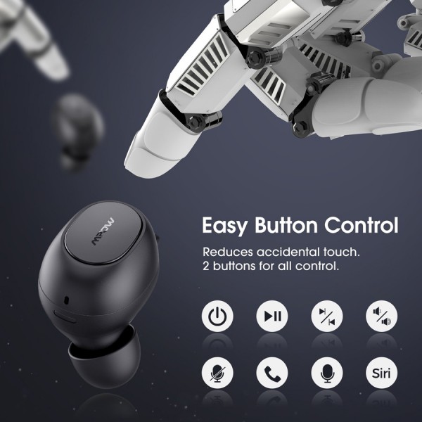 MPOW earphones με θήκη φόρτισης Mdots BH510A, True Wireless, μαύρα MPOW earphones με θήκη φόρτισης Mdots BH510A, True Wireless, μαύρα