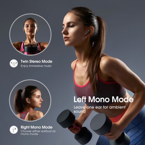 MPOW earphones με θήκη φόρτισης Mbits S BH481A, True Wireless, μαύρα