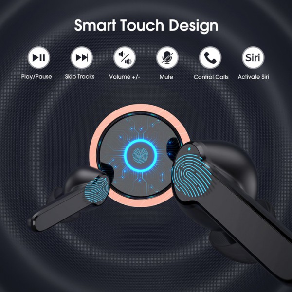 MPOW earphones με θήκη φόρτισης Mbits S BH481A, True Wireless, μαύρα