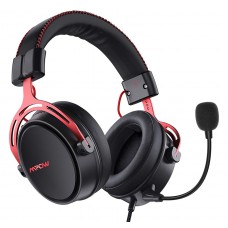MPOW gaming headset Air SE BH439A, multiplatform, 3.5mm, μαύρο-κόκκινο