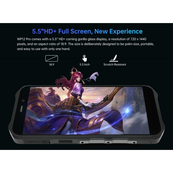 OUKITEL smartphone WP12 Pro, IP68/IP69K, 5.5", 4/64GB, Octa-core, μαύρο