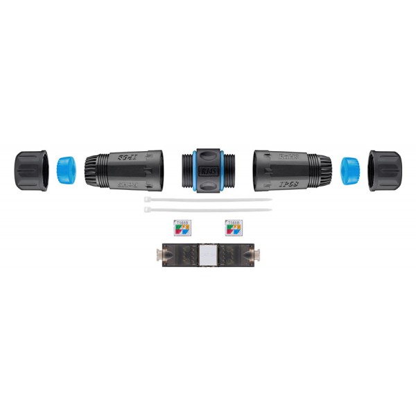 GOOBAY αδιάβροχος σύνδεσμος RJ45 Cat 6A 44416, IP68, μαύρο