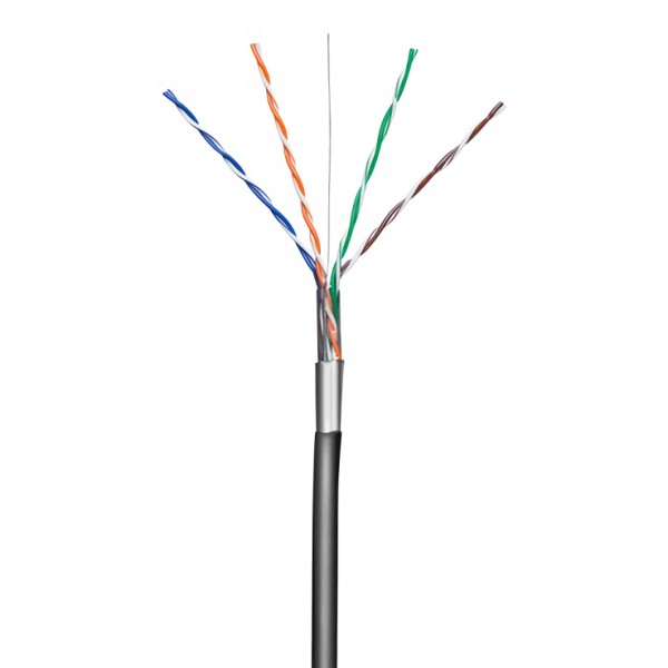 GOOBAY καλώδιο F/UTP CAT 5e 57294, CCA, AWG 24/1, 100m, μαύρο GOOBAY καλώδιο F/UTP CAT 5e 57294, CCA, AWG 24/1, 100m, μαύρο
