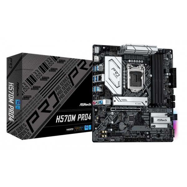 ASROCK μητρική H570M Pro 4, 4x DDR4, s1200, USB 3.2, mATX