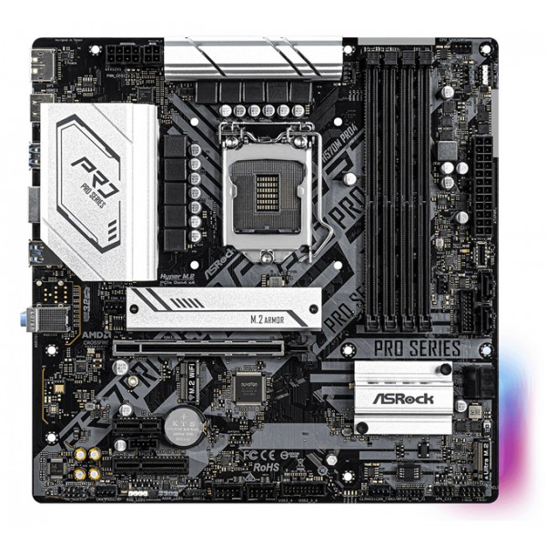 ASROCK μητρική H570M Pro 4, 4x DDR4, s1200, USB 3.2, mATX