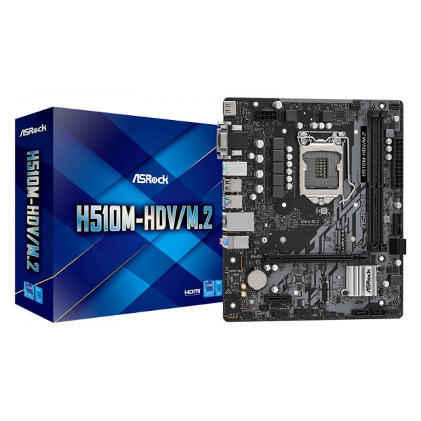ASROCK μητρική H510M-HDV/M.2, 2x DDR4, s1200, USB 3.2, mATX ASROCK μητρική H510M-HDV/M.2, 2x DDR4, s1200, USB 3.2, mATX