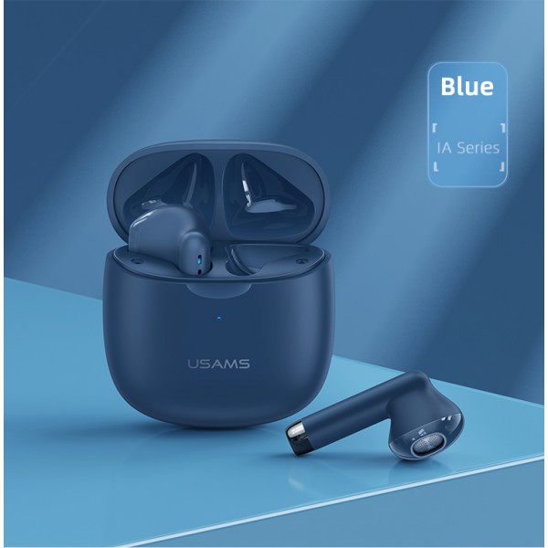 USAMS earphones IA04 με θήκη φόρτισης, True Wireless, μπλε USAMS earphones IA04 με θήκη φόρτισης, True Wireless, μπλε