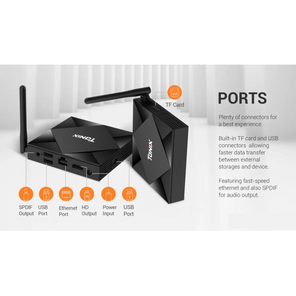 TANIX TV Box TX6S, 4K, 8K, H616, 4GB/32GB, WiFi 2.4/5GHz, Android 10 TANIX TV Box TX6S, 4K, 8K, H616, 4GB/32GB, WiFi 2.4/5GHz, Android 10