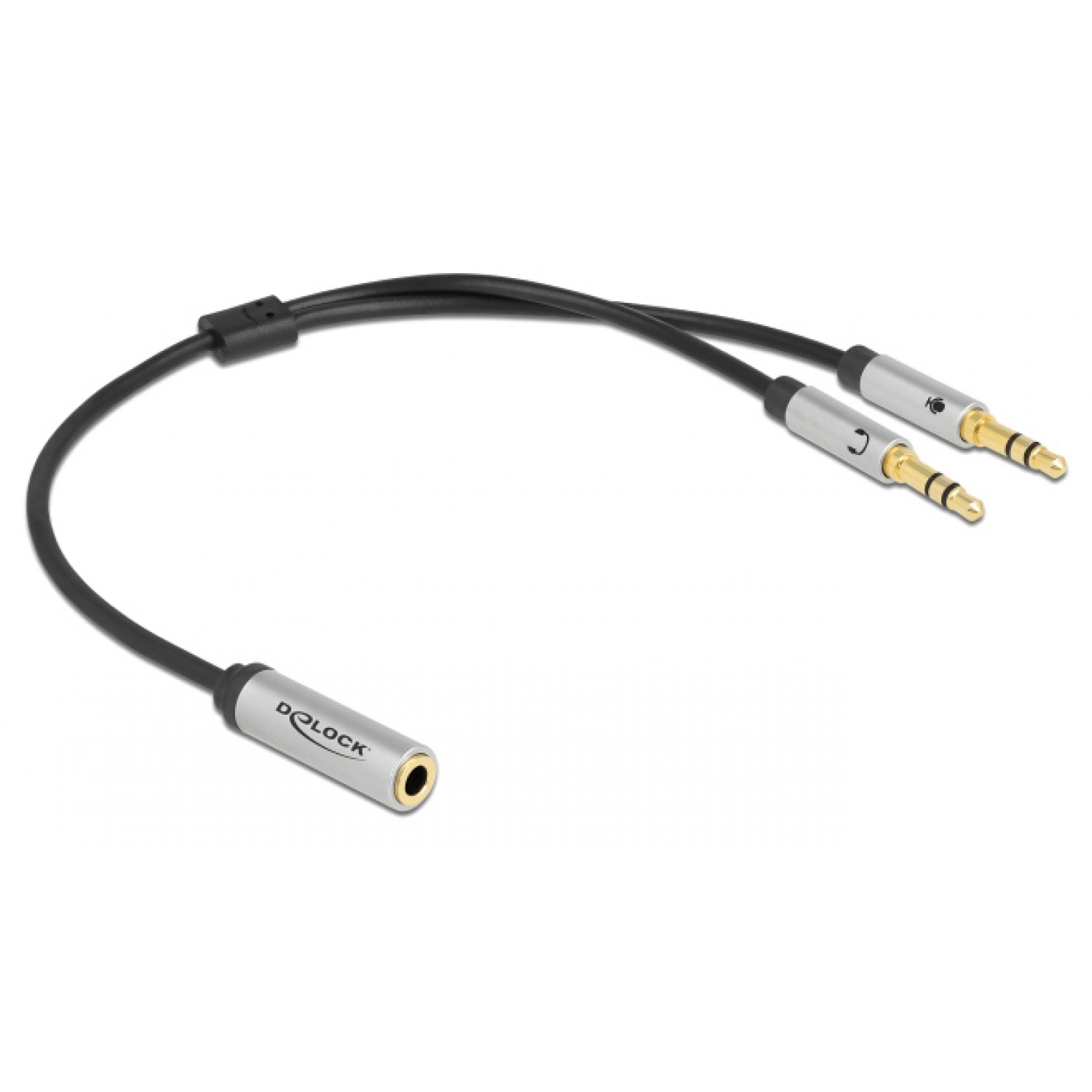 DELOCK αντάπτορας 3.5mm σε 2x 3.5mm 66740, CTIA, 25cm, μαύρος