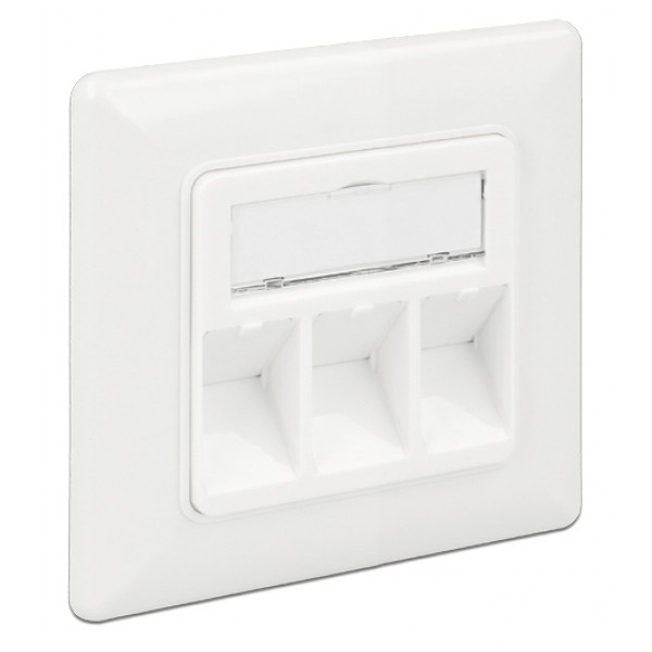DELOCK Wall Outlet για Keystone 86194, 3 Port DELOCK Wall Outlet για Keystone 86194, 3 Port