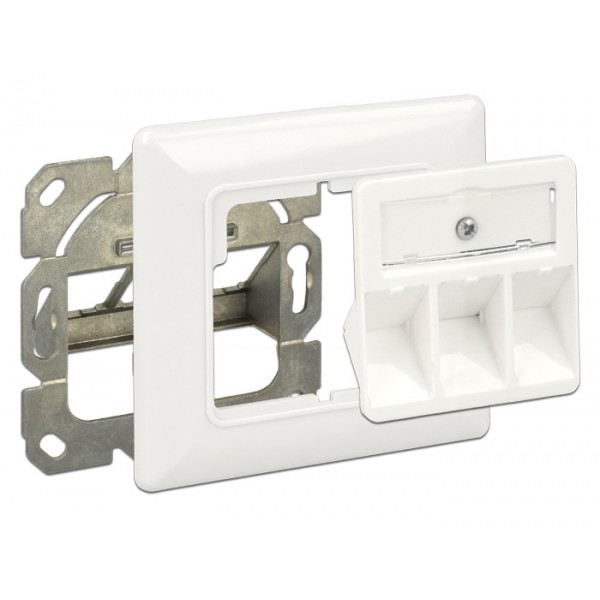 DELOCK Wall Outlet για Keystone 86194, 3 Port DELOCK Wall Outlet για Keystone 86194, 3 Port