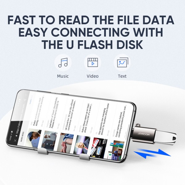 JOYROOM αντάπτορας USB-C σε USB 3.0 S-H151, 5Gbps, γκρι JOYROOM αντάπτορας USB-C σε USB 3.0 S-H151, 5Gbps, γκρι