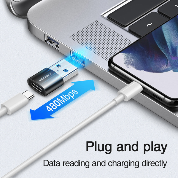JOYROOM αντάπτορας USB σε USB USB-C S-H152, 480Mbps, μαύρος, 2τμχ JOYROOM αντάπτορας USB σε USB USB-C S-H152, 480Mbps, μαύρος, 2τμχ