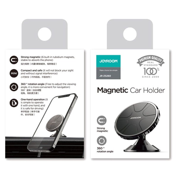 JOYROOM βάση smartphone για αυτοκίνητο JR-ZS260, μαγνητική, μαύρη JOYROOM βάση smartphone για αυτοκίνητο JR-ZS260, μαγνητική, μαύρη
