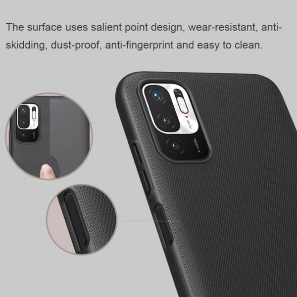 NILLKIN θήκη Super Frosted Shield για Xiaomi Redmi Note 10 5G, μαύρη NILLKIN θήκη Super Frosted Shield για Xiaomi Redmi Note 10 5G, μαύρη