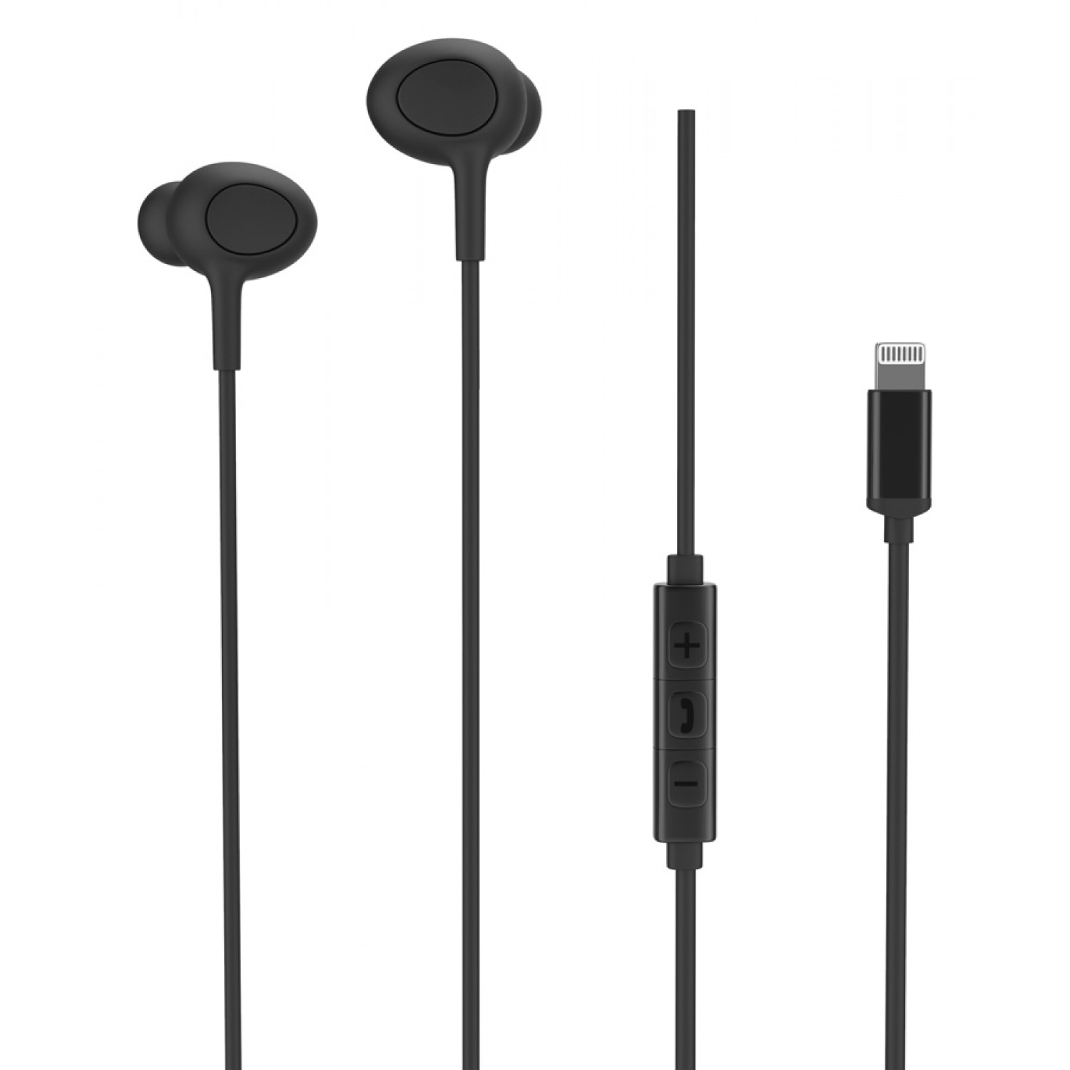 ROCKROSE earphones με μικρόφωνο Siren LT, Lightning, 1.2m, μαύρα